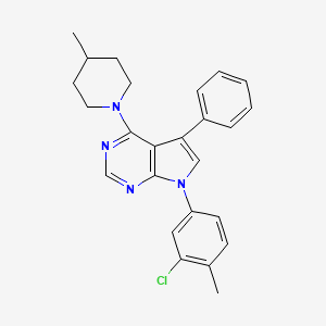 molecular formula C25H25ClN4 B11219663 7-(3-chloro-4-methylphenyl)-4-(4-methylpiperidin-1-yl)-5-phenyl-7H-pyrrolo[2,3-d]pyrimidine 