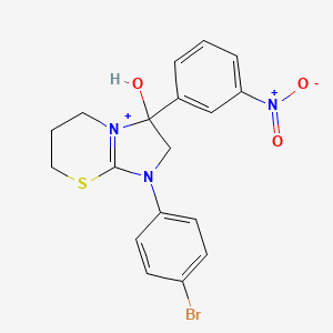 1-(4-bromophenyl)-3-hydroxy-3-(3-nitrophenyl)-2,3,6,7-tetrahydro-5H-imidazo[2,1-b][1,3]thiazin-1-ium