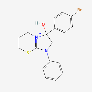 molecular formula C18H18BrN2OS+ B11219694 3-(4-bromophenyl)-3-hydroxy-1-phenyl-2,3,6,7-tetrahydro-5H-imidazo[2,1-b][1,3]thiazin-1-ium 