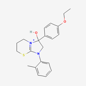 molecular formula C21H25N2O2S+ B11219697 3-(4-ethoxyphenyl)-3-hydroxy-1-(2-methylphenyl)-2,3,6,7-tetrahydro-5H-imidazo[2,1-b][1,3]thiazin-1-ium 