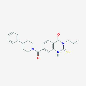 molecular formula C23H23N3O2S B11219708 7-(4-phenyl-3,6-dihydro-2H-pyridine-1-carbonyl)-3-propyl-2-sulfanylidene-1H-quinazolin-4-one 