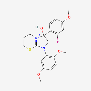 1-(2,5-dimethoxyphenyl)-3-(2-fluoro-4-methoxyphenyl)-3-hydroxy-2,3,6,7-tetrahydro-5H-imidazo[2,1-b][1,3]thiazin-1-ium