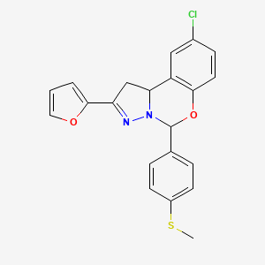 9-Chloro-2-(furan-2-yl)-5-[4-(methylsulfanyl)phenyl]-1,10b-dihydropyrazolo[1,5-c][1,3]benzoxazine