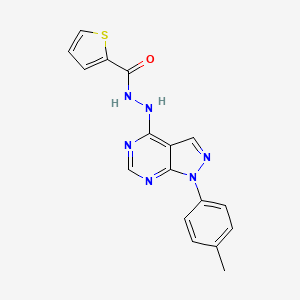 molecular formula C17H14N6OS B11219752 N'-[1-(4-methylphenyl)-1H-pyrazolo[3,4-d]pyrimidin-4-yl]thiophene-2-carbohydrazide 