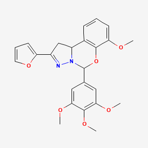 2-(2-Furyl)-7-methoxy-5-(3,4,5-trimethoxyphenyl)-1,10b-dihydropyrazolo[1,5-c][1,3]benzoxazine