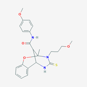 N-(4-methoxyphenyl)-3-(3-methoxypropyl)-2-methyl-4-thioxo-3,4,5,6-tetrahydro-2H-2,6-methano-1,3,5-benzoxadiazocine-11-carboxamide