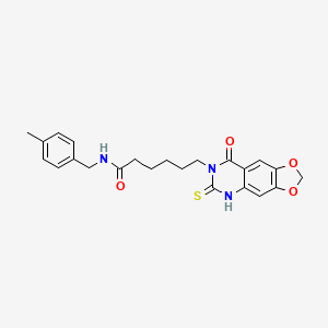 N-[(4-methylphenyl)methyl]-6-(8-oxo-6-sulfanylidene-5H-[1,3]dioxolo[4,5-g]quinazolin-7-yl)hexanamide