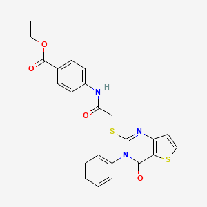 Ethyl 4-({[(4-oxo-3-phenyl-3,4-dihydrothieno[3,2-d]pyrimidin-2-yl)sulfanyl]acetyl}amino)benzoate