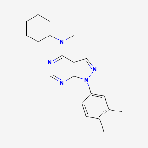 molecular formula C21H27N5 B11219813 N-cyclohexyl-1-(3,4-dimethylphenyl)-N-ethyl-1H-pyrazolo[3,4-d]pyrimidin-4-amine 