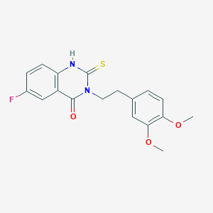 molecular formula C18H17FN2O3S B11219817 3-[2-(3,4-dimethoxyphenyl)ethyl]-6-fluoro-2-sulfanylidene-1H-quinazolin-4-one 