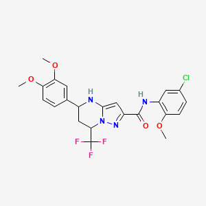 N-(5-chloro-2-methoxyphenyl)-5-(3,4-dimethoxyphenyl)-7-(trifluoromethyl)-4,5,6,7-tetrahydropyrazolo[1,5-a]pyrimidine-2-carboxamide