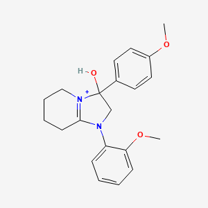 3-Hydroxy-1-(2-methoxyphenyl)-3-(4-methoxyphenyl)-2,3,5,6,7,8-hexahydroimidazo[1,2-a]pyridin-1-ium