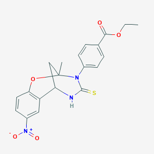 ethyl 4-(2-methyl-8-nitro-4-thioxo-5,6-dihydro-2H-2,6-methano-1,3,5-benzoxadiazocin-3(4H)-yl)benzoate