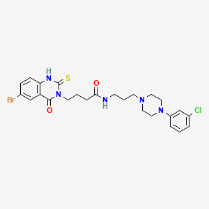 molecular formula C25H29BrClN5O2S B11219896 4-(6-bromo-4-oxo-2-sulfanylidene-1H-quinazolin-3-yl)-N-[3-[4-(3-chlorophenyl)piperazin-1-yl]propyl]butanamide 