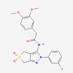 N-(2-(3-chlorophenyl)-5,5-dioxido-4,6-dihydro-2H-thieno[3,4-c]pyrazol-3-yl)-2-(3,4-dimethoxyphenyl)acetamide