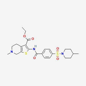 Ethyl 6-methyl-2-(4-((4-methylpiperidin-1-yl)sulfonyl)benzamido)-4,5,6,7-tetrahydrothieno[2,3-c]pyridine-3-carboxylate