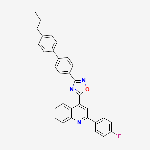 molecular formula C32H24FN3O B11219938 2-(4-Fluorophenyl)-4-[3-(4'-propylbiphenyl-4-yl)-1,2,4-oxadiazol-5-yl]quinoline 