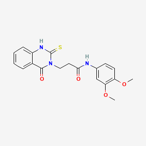 N-(3,4-dimethoxyphenyl)-3-(4-oxo-2-sulfanylidene-1H-quinazolin-3-yl)propanamide