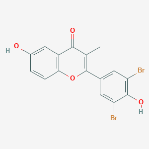 molecular formula C16H10Br2O4 B011220 6,4'-Dihydroxy-3-methyl-3',5'-dibromoflavone CAS No. 104567-72-8