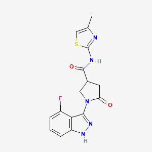 1-(4-fluoro-1H-indazol-3-yl)-N-(4-methyl-1,3-thiazol-2-yl)-5-oxopyrrolidine-3-carboxamide