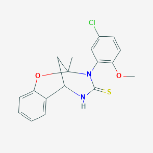 molecular formula C18H17ClN2O2S B11220039 3-(5-chloro-2-methoxyphenyl)-2-methyl-2,3,5,6-tetrahydro-4H-2,6-methano-1,3,5-benzoxadiazocine-4-thione 