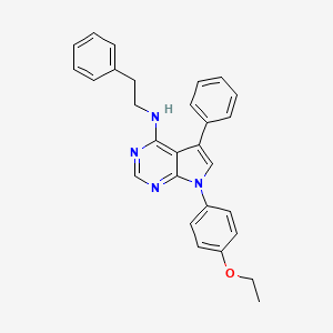 molecular formula C28H26N4O B11220041 7-(4-ethoxyphenyl)-N-phenethyl-5-phenyl-7H-pyrrolo[2,3-d]pyrimidin-4-amine 