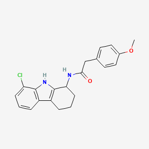 molecular formula C21H21ClN2O2 B11220064 N-(8-chloro-2,3,4,9-tetrahydro-1H-carbazol-1-yl)-2-(4-methoxyphenyl)acetamide 