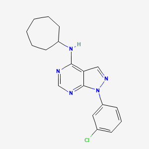 1-(3-chlorophenyl)-N-cycloheptyl-1H-pyrazolo[3,4-d]pyrimidin-4-amine