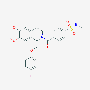 4-(1-((4-fluorophenoxy)methyl)-6,7-dimethoxy-1,2,3,4-tetrahydroisoquinoline-2-carbonyl)-N,N-dimethylbenzenesulfonamide