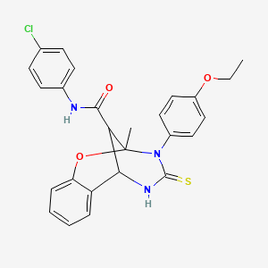 N-(4-chlorophenyl)-3-(4-ethoxyphenyl)-2-methyl-4-thioxo-3,4,5,6-tetrahydro-2H-2,6-methano-1,3,5-benzoxadiazocine-11-carboxamide