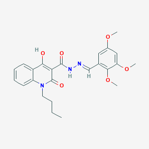 molecular formula C24H27N3O6 B11220116 1-butyl-4-hydroxy-2-oxo-N'-[(E)-(2,3,5-trimethoxyphenyl)methylidene]-1,2-dihydro-3-quinolinecarbohydrazide 