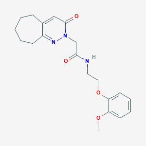 molecular formula C20H25N3O4 B11220133 N-[2-(2-methoxyphenoxy)ethyl]-2-(3-oxo-3,5,6,7,8,9-hexahydro-2H-cyclohepta[c]pyridazin-2-yl)acetamide 