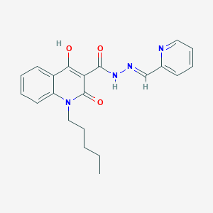 2-hydroxy-4-oxo-1-pentyl-N'-[(E)-pyridin-2-ylmethylidene]-1,4-dihydroquinoline-3-carbohydrazide