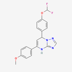 molecular formula C19H16F2N4O2 B11220153 7-[4-(difluoromethoxy)phenyl]-5-(4-methoxyphenyl)-4H,7H-[1,2,4]triazolo[1,5-a]pyrimidine 