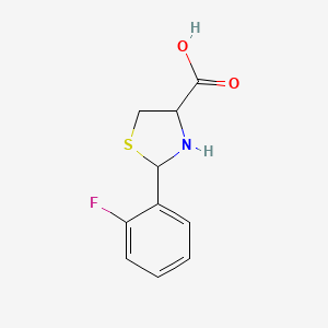 molecular formula C10H10FNO2S B11220172 2-(2-Fluorophenyl)-1,3-thiazolidine-4-carboxylic acid 