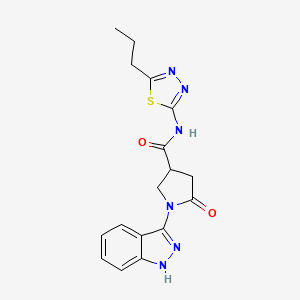 molecular formula C17H18N6O2S B11220173 1-(1H-indazol-3-yl)-5-oxo-N-(5-propyl-1,3,4-thiadiazol-2-yl)pyrrolidine-3-carboxamide 