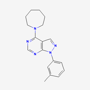 molecular formula C18H21N5 B11220192 4-(azepan-1-yl)-1-(3-methylphenyl)-1H-pyrazolo[3,4-d]pyrimidine 