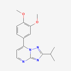 molecular formula C16H18N4O2 B11220209 7-(3,4-Dimethoxyphenyl)-2-(propan-2-yl)[1,2,4]triazolo[1,5-a]pyrimidine 