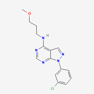 molecular formula C15H16ClN5O B11220218 1-(3-chlorophenyl)-N-(3-methoxypropyl)-1H-pyrazolo[3,4-d]pyrimidin-4-amine 