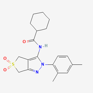 N-(2-(2,4-dimethylphenyl)-5,5-dioxido-4,6-dihydro-2H-thieno[3,4-c]pyrazol-3-yl)cyclohexanecarboxamide