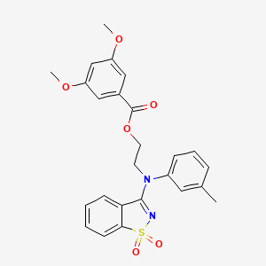 molecular formula C25H24N2O6S B11220254 2-[(1,1-Dioxido-1,2-benzothiazol-3-yl)(3-methylphenyl)amino]ethyl 3,5-dimethoxybenzoate 