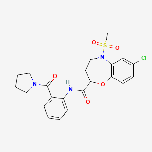 7-chloro-5-(methylsulfonyl)-N-[2-(pyrrolidin-1-ylcarbonyl)phenyl]-2,3,4,5-tetrahydro-1,5-benzoxazepine-2-carboxamide