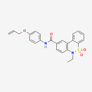 molecular formula C24H22N2O4S B11220299 N-[4-(allyloxy)phenyl]-6-ethyl-6H-dibenzo[c,e][1,2]thiazine-9-carboxamide 5,5-dioxide 