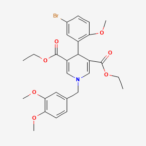 Diethyl 4-(5-bromo-2-methoxyphenyl)-1-(3,4-dimethoxybenzyl)-1,4-dihydropyridine-3,5-dicarboxylate