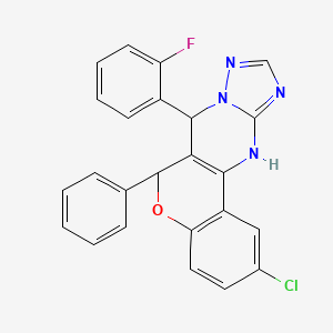 2-chloro-7-(2-fluorophenyl)-6-phenyl-7,12-dihydro-6H-chromeno[4,3-d][1,2,4]triazolo[1,5-a]pyrimidine