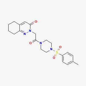 molecular formula C21H26N4O4S B11220327 2-(2-{4-[(4-methylphenyl)sulfonyl]piperazin-1-yl}-2-oxoethyl)-5,6,7,8-tetrahydrocinnolin-3(2H)-one 