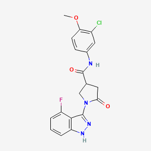 N-(3-chloro-4-methoxyphenyl)-1-(4-fluoro-1H-indazol-3-yl)-5-oxopyrrolidine-3-carboxamide