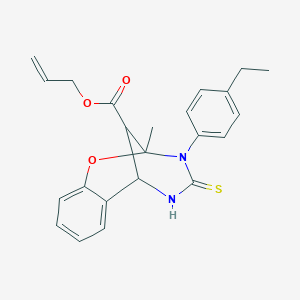 allyl 3-(4-ethylphenyl)-2-methyl-4-thioxo-3,4,5,6-tetrahydro-2H-2,6-methano-1,3,5-benzoxadiazocine-11-carboxylate