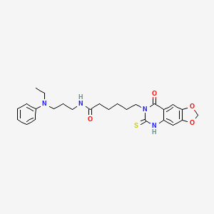 N-(3-(ethyl(phenyl)amino)propyl)-6-(8-oxo-6-thioxo-5,6-dihydro-[1,3]dioxolo[4,5-g]quinazolin-7(8H)-yl)hexanamide