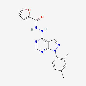 molecular formula C18H16N6O2 B11220384 N'-[1-(2,4-dimethylphenyl)-1H-pyrazolo[3,4-d]pyrimidin-4-yl]furan-2-carbohydrazide 